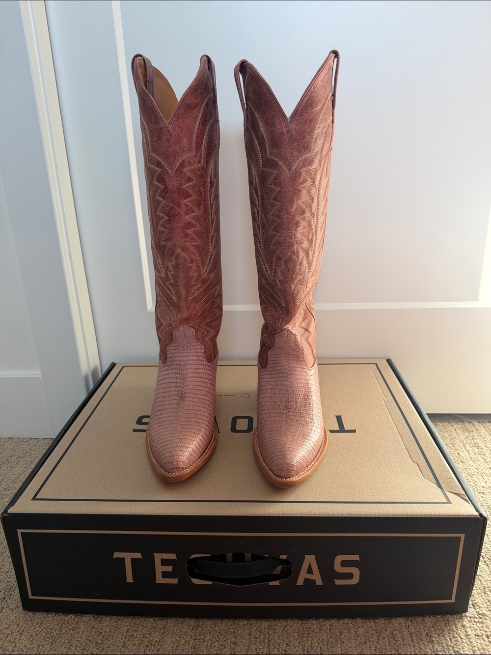 Tecovas Abby Boot | Pink Frost Lizard | Size 7 | LIMITED EDITION
